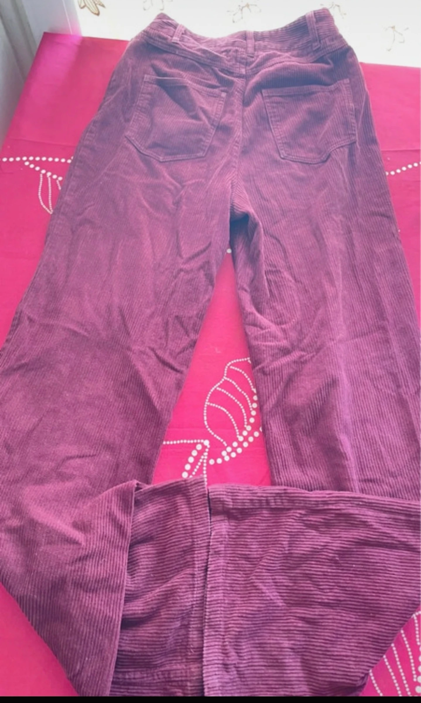 Pantalon bordeaux effet velours Jennyfer taille 32 – photo 2